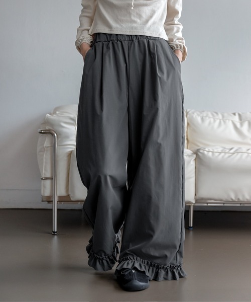 UNE MANSION（ユヌマンション）の「取り外し可能ユニークポケットラップスカート＆ワイドフリルスラックスセットパンツ（その他パンツ・レディース・ブラック/チャコールグレー・FREE）」の21枚目の写真