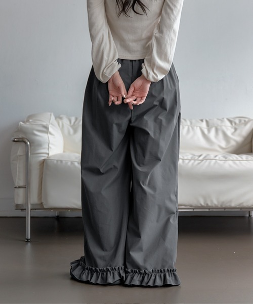 UNE MANSION（ユヌマンション）の「取り外し可能ユニークポケットラップスカート＆ワイドフリルスラックスセットパンツ（その他パンツ・レディース・ブラック/チャコールグレー・FREE）」の22枚目の写真