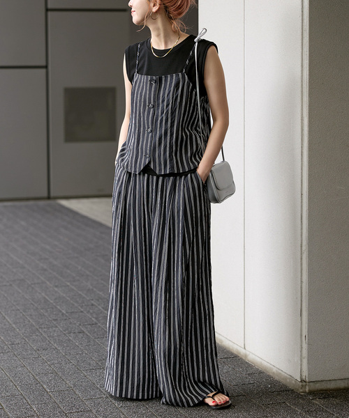 B.C STOCK（ベーセーストック）の「《追加2》《3点セット》手洗い可 / キャミソールスタイル（その他パンツ・レディース・ブルー/ブラック/ネイビー・FREE）」の3枚目の写真