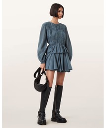 ALLSAINTS（オールセインツ）の「TULIP BLUE COTTON MINI SKIRT | TULIP ブルー コットン ミニ スカート（スカート）」