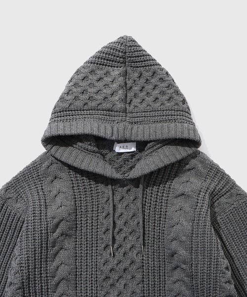 エクアド ニット ウール パーカー ホワイト ブラウン【L〜XL】 楽天