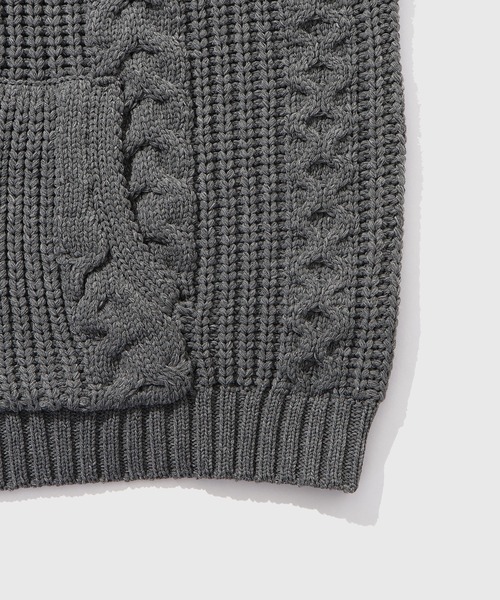 WEB限定】ボリュームケーブル ニット パーカー / ロングシーズン着用