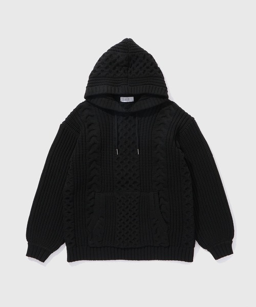 WEB限定】ボリュームケーブル ニット パーカー / ロングシーズン着用