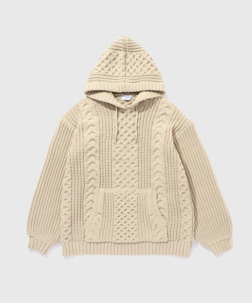 ADAM ET ROPE'（アダムエロペ）の「【WEB限定】ボリュームケーブル ニット パーカー / ロングシーズン着用可能 / 超軽量 / ユニセックス（パーカー・メンズ・ブラック/チャコールグレー/キナリ・M/L）」の18枚目の写真