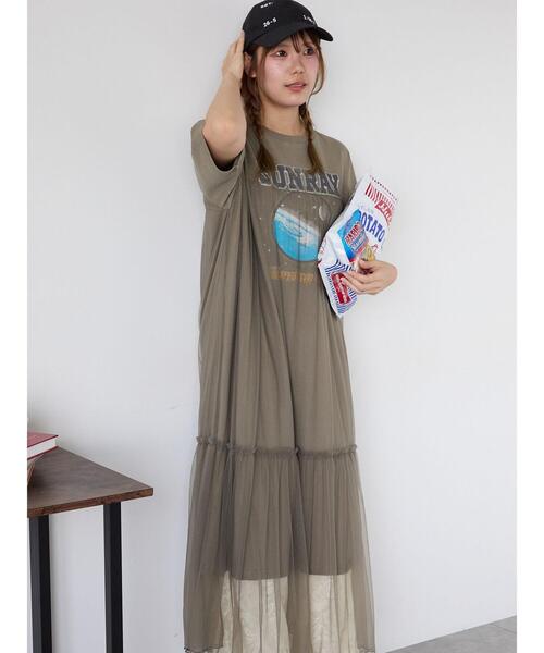 ehka sopo(エヘカソポ)の「リメイク風ワンピース(ワンピース・レディース・モカ/チャコールグレー/オフホワイト・F)」の4枚目の写真