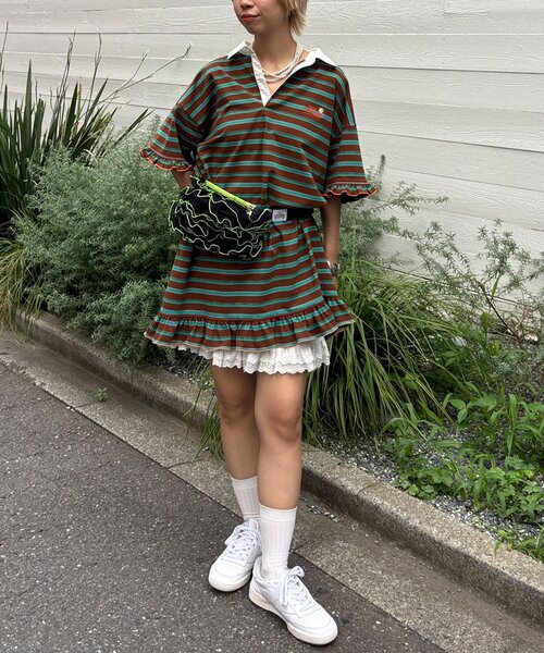 HELLO.SANFRANCISCO(ハローサンフランシスコ)の「【HELLO.SANFRANCISCO/ハローサンフランシスコ】ロゴ刺繍ラガーシャツチュニック(チュニック・レディース・ブラウン/ピンク/イエロー・ONE SIZE)」の19枚目の写真