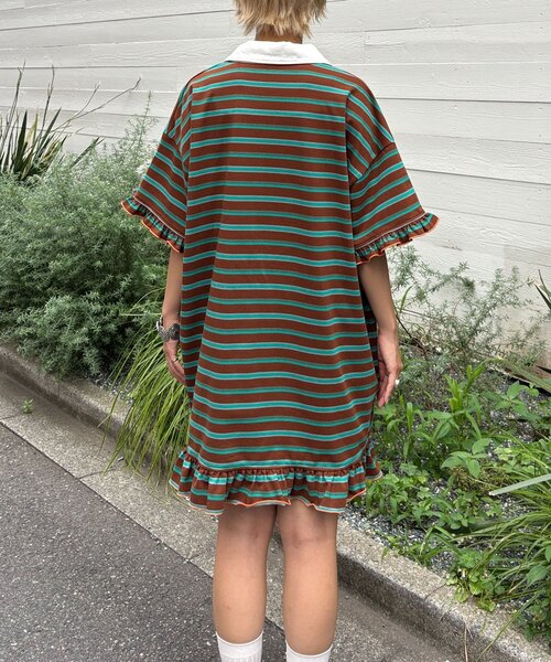 HELLO.SANFRANCISCO(ハローサンフランシスコ)の「【HELLO.SANFRANCISCO/ハローサンフランシスコ】ロゴ刺繍ラガーシャツチュニック(チュニック・レディース・ブラウン/ピンク/イエロー・ONE SIZE)」の12枚目の写真