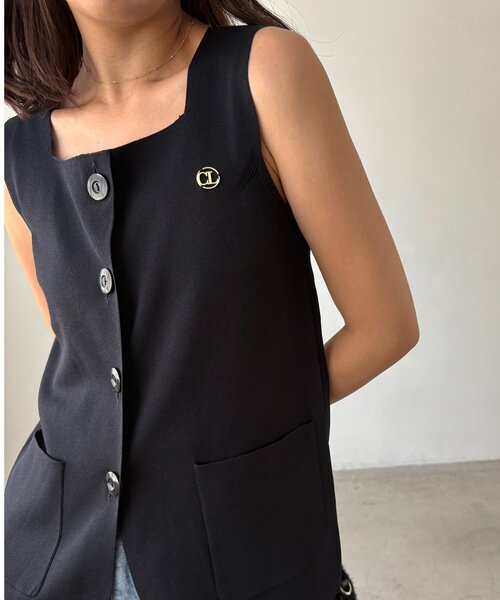 CAPRICIEUX LE'MAGE(カプリシューレマージュ)の「〈C.L〉スクエアネックベスト(ニット/セーター・レディース・ブラウン/ブラック・FREE)」の21枚目の写真