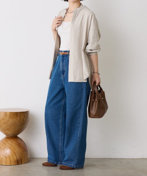 Jena espace merveilleux（ジェナ　エスパスメルヴェイユ）の「【5サイズ展開】【WEB限定】ストレートデニムパンツ（デニムパンツ・レディース・ネイビー/サックスブルー/ブラック・4/0/3/2/1）」の6枚目の写真