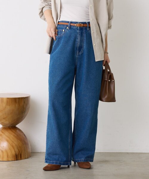 Jena espace merveilleux（ジェナ　エスパスメルヴェイユ）の「【5サイズ展開】【WEB限定】ストレートデニムパンツ（デニムパンツ・レディース・ネイビー/サックスブルー/ブラック・4/0/3/2/1）」の8枚目の写真