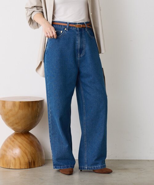 Jena espace merveilleux（ジェナ　エスパスメルヴェイユ）の「【5サイズ展開】【WEB限定】ストレートデニムパンツ（デニムパンツ・レディース・ネイビー/サックスブルー/ブラック・4/0/3/2/1）」の9枚目の写真