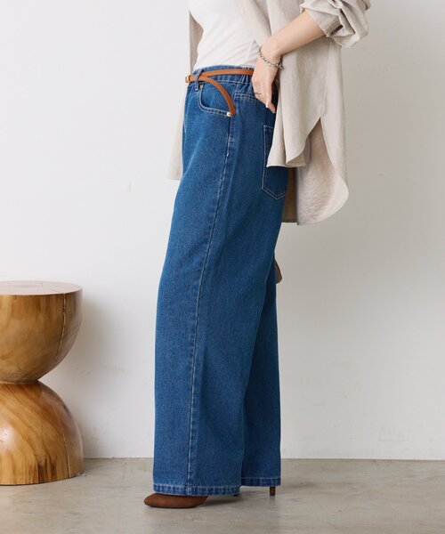 Jena espace merveilleux（ジェナ　エスパスメルヴェイユ）の「【5サイズ展開】【WEB限定】ストレートデニムパンツ（デニムパンツ・レディース・ネイビー/サックスブルー/ブラック・4/0/3/2/1）」の10枚目の写真