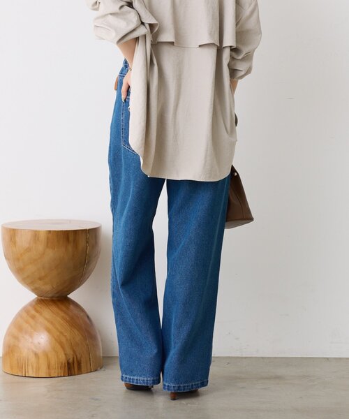 Jena espace merveilleux（ジェナ　エスパスメルヴェイユ）の「【5サイズ展開】【WEB限定】ストレートデニムパンツ（デニムパンツ・レディース・ネイビー/サックスブルー/ブラック・4/0/3/2/1）」の11枚目の写真