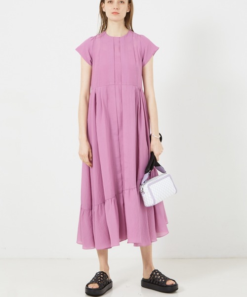 DESIGNWORKS(デザインワークス)の「アシンメトリーヘムワンピース(ワンピース・レディース・パープル・38)」の1枚目の写真