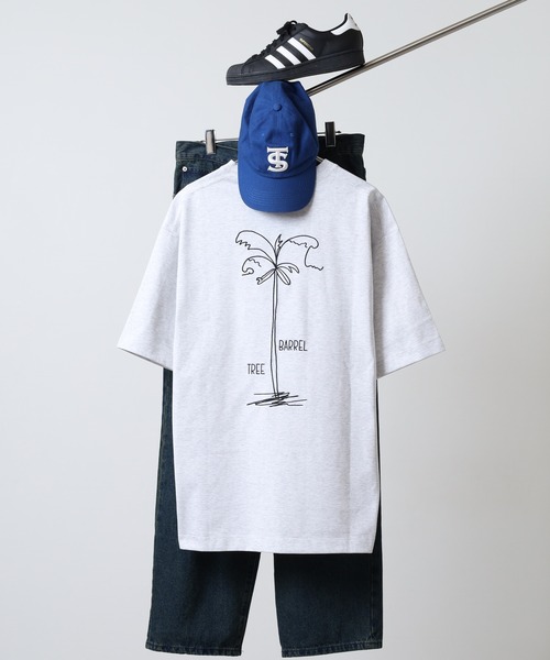 Sunny Smith(サニースミス)の「SUNNY SMITH ウルトラヘビーオンスヤシの木柄両面刺繍Tシャツ(Tシャツ/カットソー・メンズ・チャコール/アッシュグレー・M/L/S)」の1枚目の写真