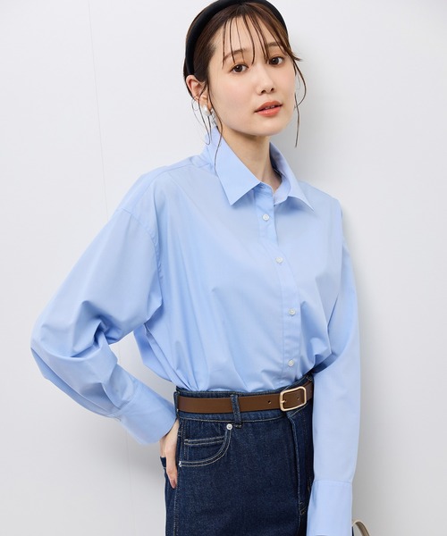 ROPE' PICNIC(ロペピクニック)の「【防シワ】ボウタイ付きレギュラーシャツ(シャツ/ブラウス・レディース・ブルー/オフホワイト/サックスブルー/ネイビー・FREE)」の21枚目の写真