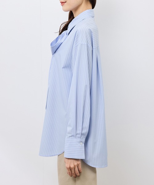 ROPE' PICNIC(ロペピクニック)の「【防シワ】ボウタイ付きレギュラーシャツ(シャツ/ブラウス・レディース・ブルー/オフホワイト/サックスブルー/ネイビー・FREE)」の19枚目の写真