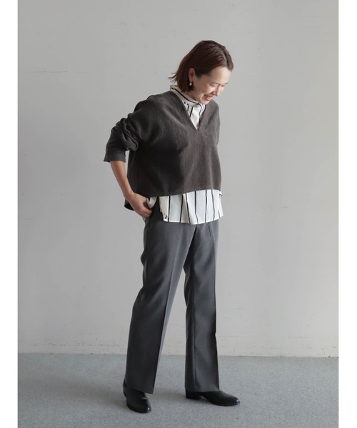 FIL DE FER（フィルデフェール）の「TOP調TR　スリムスラックス（スラックス・レディース・チャコールグレー/ブラウン・MEDIUM/SMALL）」の22枚目の写真