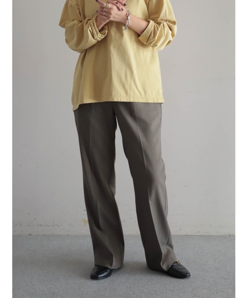 FIL DE FER（フィルデフェール）の「TOP調TR　スリムスラックス（スラックス・レディース・チャコールグレー/ブラウン・MEDIUM/SMALL）」の3枚目の写真