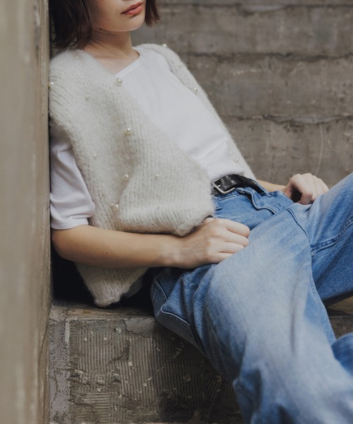 handmade random pearl knit vest（ベスト）｜WILLFULLY（ウィルフリー
