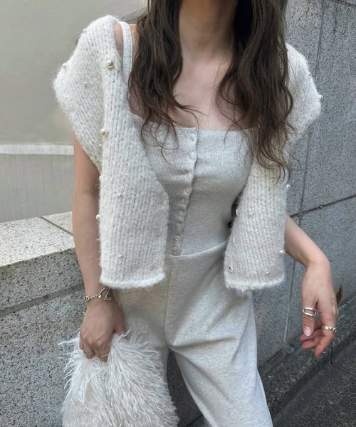 handmade random pearl knit vest（ベスト）｜WILLFULLY（ウィルフリー