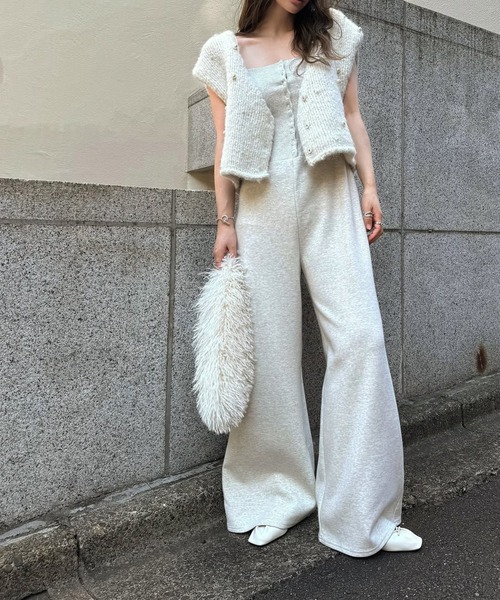willfully パール ニット ベスト アイボリー handmade random pearl knit vest（ベスト）｜WILLFULLY（ウィルフリー