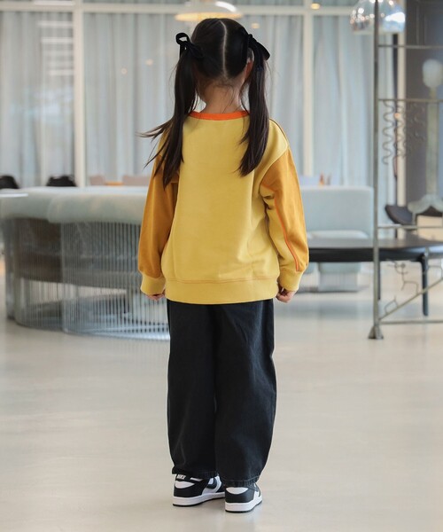 B:MING by BEAMS（ビーミングバイビームス）の「配色 切替 スウェット 2025FW（100～140cm）（スウェット・キッズ・グリーン/イエロー・120/100/140/130/110）」の4枚目の写真