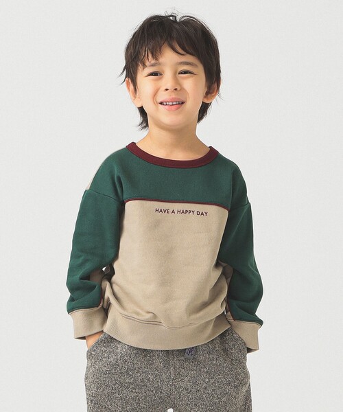 B:MING by BEAMS（ビーミングバイビームス）の「配色 切替 スウェット 2025FW（100～140cm）（スウェット・キッズ・グリーン/イエロー・120/100/140/130/110）」の7枚目の写真