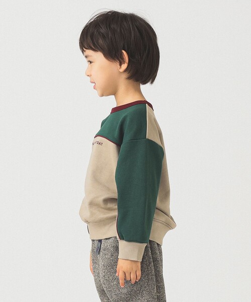 B:MING by BEAMS（ビーミングバイビームス）の「配色 切替 スウェット 2025FW（100～140cm）（スウェット・キッズ・グリーン/イエロー・120/100/140/130/110）」の8枚目の写真