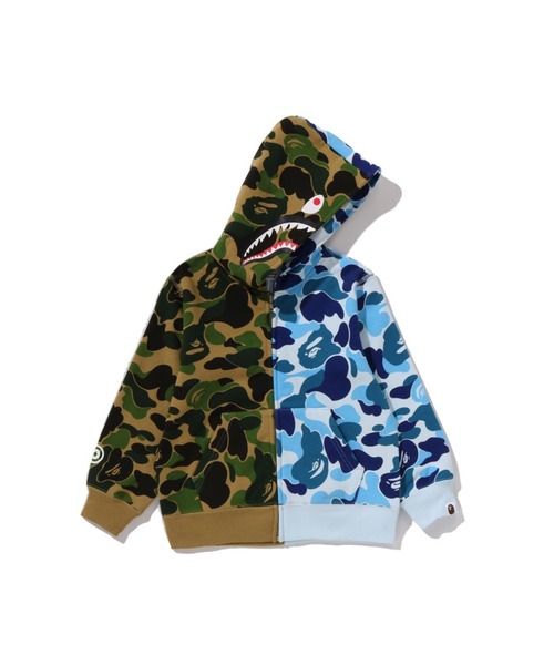A BATHING APE（アベイシングエイプ）の「ABC CAMO MULTI SHARK ZIP HOODIE（パーカー・キッズ・グリーン/ブルー・130/110/100/90/120/140）」の3枚目の写真