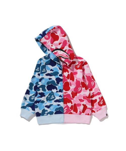A BATHING APE（アベイシングエイプ）の「ABC CAMO MULTI SHARK ZIP HOODIE（パーカー・キッズ・グリーン/ブルー・130/110/100/90/120/140）」の6枚目の写真