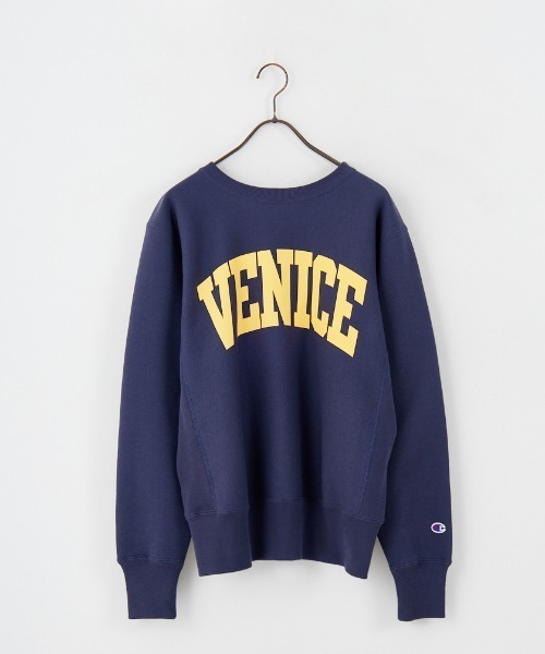 Champion刺繍ロゴスウェットネイビー2XLリバースウィーブホンジュラス 90s USA製 Championチャンピオン スクリプト ビッグロゴ刺繍 リバース