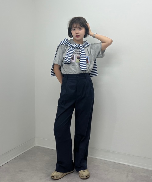 ZOZOMARKET（ゾゾマーケット）の「ZOZOMARKET by tomoka - スパンライクハイウエストタックスラックス（スラックス・レディース・ダークネイビー・マルチサイズ）」の16枚目の写真