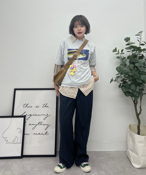 ZOZOMARKET（ゾゾマーケット）の「ZOZOMARKET by tomoka - スパンライクハイウエストタックスラックス（スラックス・レディース・ダークネイビー・マルチサイズ）」の4枚目の写真
