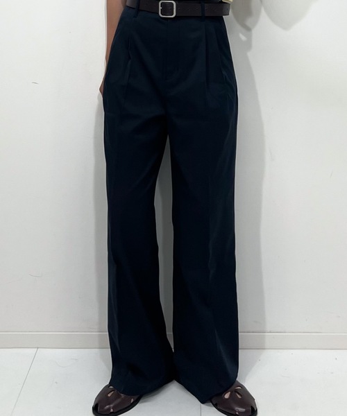 ZOZOMARKET（ゾゾマーケット）の「ZOZOMARKET by tomoka - スパンライクハイウエストタックスラックス（スラックス・レディース・ダークネイビー・マルチサイズ）」の6枚目の写真