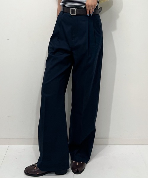 ZOZOMARKET（ゾゾマーケット）の「ZOZOMARKET by tomoka - スパンライクハイウエストタックスラックス（スラックス・レディース・ダークネイビー・マルチサイズ）」の7枚目の写真