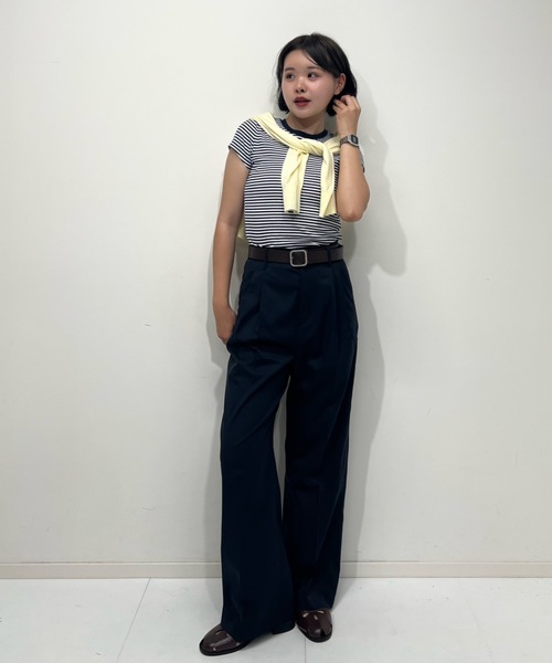 ZOZOMARKET（ゾゾマーケット）の「ZOZOMARKET by tomoka - スパンライクハイウエストタックスラックス（スラックス・レディース・ダークネイビー・マルチサイズ）」の8枚目の写真