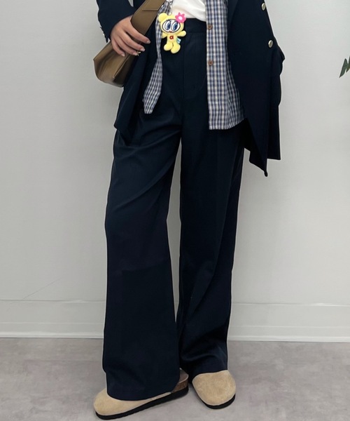 ZOZOMARKET（ゾゾマーケット）の「ZOZOMARKET by tomoka - スパンライクハイウエストタックスラックス（スラックス・レディース・ダークネイビー・マルチサイズ）」の11枚目の写真