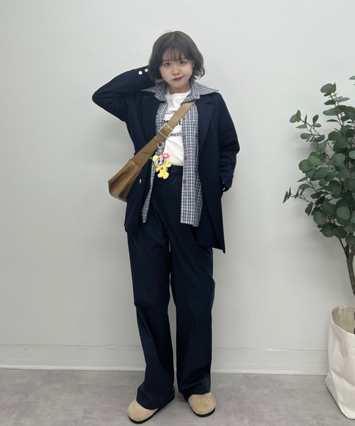 ZOZOMARKET（ゾゾマーケット）の「ZOZOMARKET by tomoka - スパンライクハイウエストタックスラックス（スラックス・レディース・ダークネイビー・マルチサイズ）」の12枚目の写真