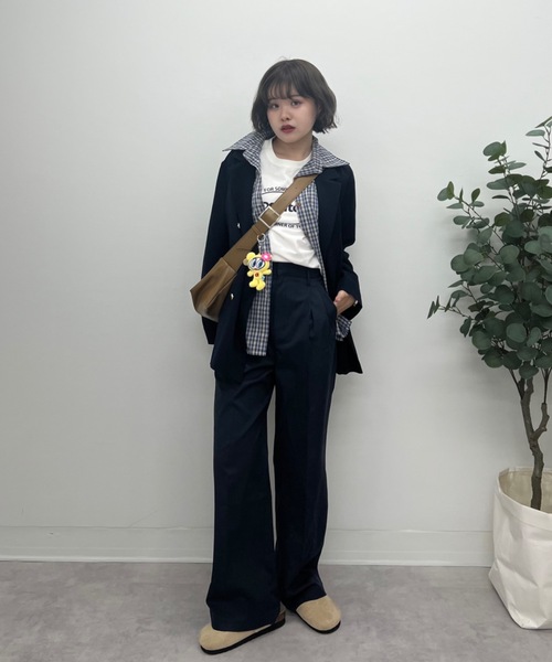 ZOZOMARKET（ゾゾマーケット）の「ZOZOMARKET by tomoka - スパンライクハイウエストタックスラックス（スラックス・レディース・ダークネイビー・マルチサイズ）」の13枚目の写真