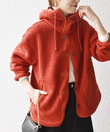 G2996*OUTDOOR☆総柄☆ボア☆ジャケット☆ブルゾン☆赤レッド☆M G2996*OUTDOOR☆総柄☆ボア☆ジャケット☆ブルゾン☆赤レッド☆