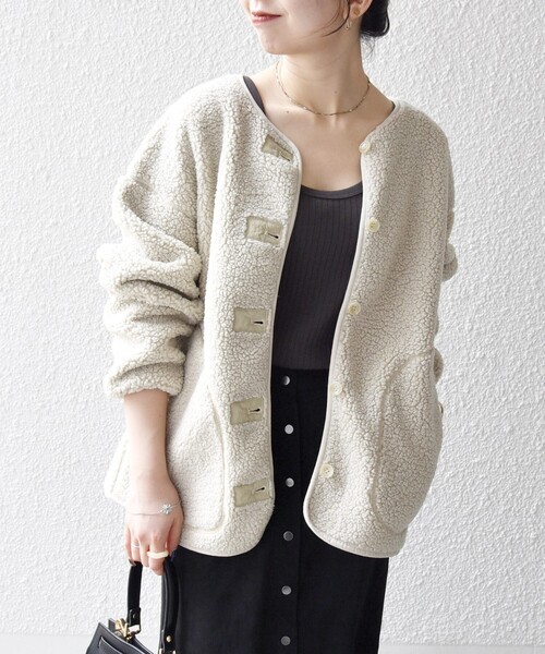 専用pom pon さま　アニオンエア SHIPS any:〈洗濯機可能〉ボア フリース 2WAY フーディー ブルゾン