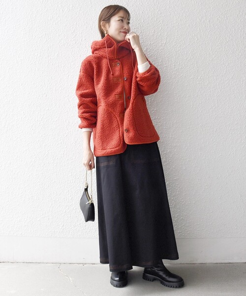 SHIPS any:〈洗濯機可能〉ボア フリース 2WAY フーディー ブルゾン