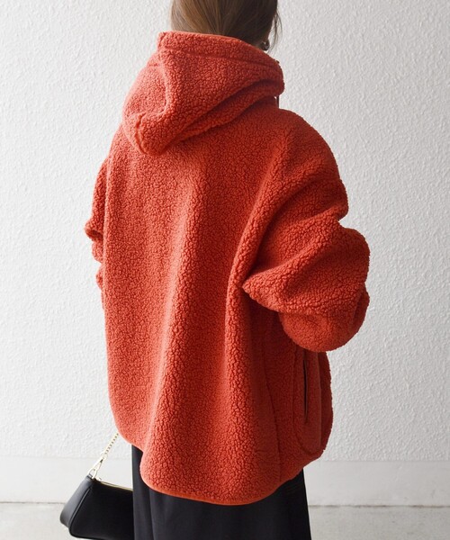 SHIPS any:〈洗濯機可能〉ボア フリース 2WAY フーディー ブルゾン