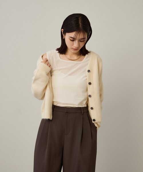 Omekashi(オメカシ)の「シアーベロアタンクトップ(タンクトップ・レディース・オフホワイト/チャコールグレー/ブラック・FREE)」の14枚目の写真