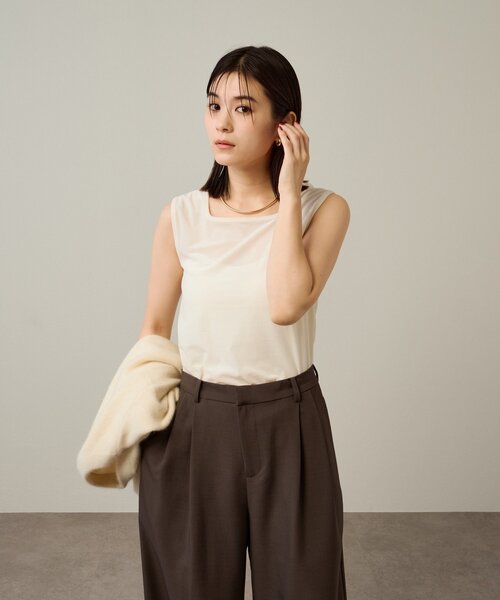 Omekashi(オメカシ)の「シアーベロアタンクトップ(タンクトップ・レディース・オフホワイト/チャコールグレー/ブラック・FREE)」の17枚目の写真