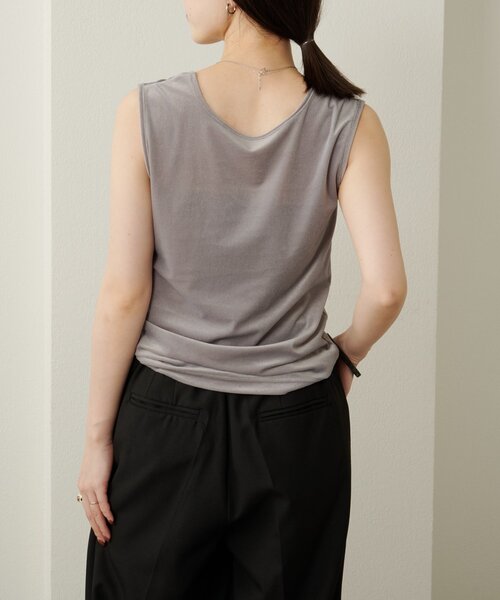 Omekashi(オメカシ)の「シアーベロアタンクトップ(タンクトップ・レディース・オフホワイト/チャコールグレー/ブラック・FREE)」の7枚目の写真
