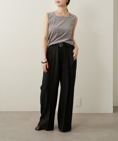 Omekashi(オメカシ)の「シアーベロアタンクトップ(タンクトップ・レディース・オフホワイト/チャコールグレー/ブラック・FREE)」の9枚目の写真