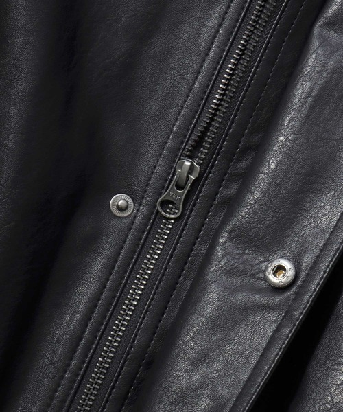 Lazar（ラザル）の「Vintage Design Synthetic Leather Blouson/オーバーサイズ ヴィンテージデザイン 合皮ブルゾン/フェイクレザージャケット/レディース メンズ（ブルゾン・メンズ・ブラック系その他/ブラウン系その他/ブラック・L/M/S）」の21枚目の写真