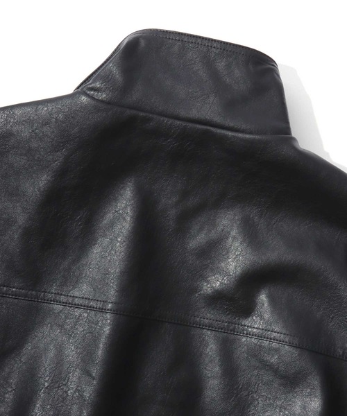 Lazar（ラザル）の「Vintage Design Synthetic Leather Blouson/オーバーサイズ ヴィンテージデザイン 合皮ブルゾン/フェイクレザージャケット/レディース メンズ（ブルゾン・メンズ・ブラック系その他/ブラウン系その他/ブラック・L/M/S）」の17枚目の写真